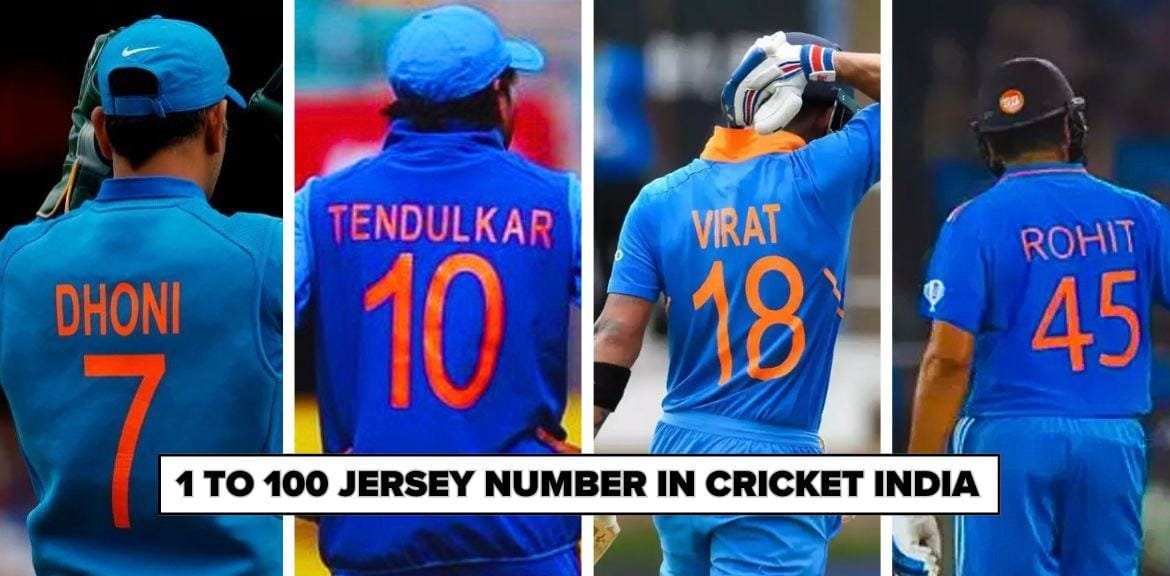 Indian Cricket Team Jersey Numbers 1 to100 in 2025